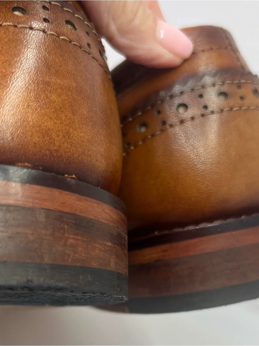 Lethata Handcrafted Leather Wingtip Oxford Mens Dress Shoes US 9.5-10 UK 9